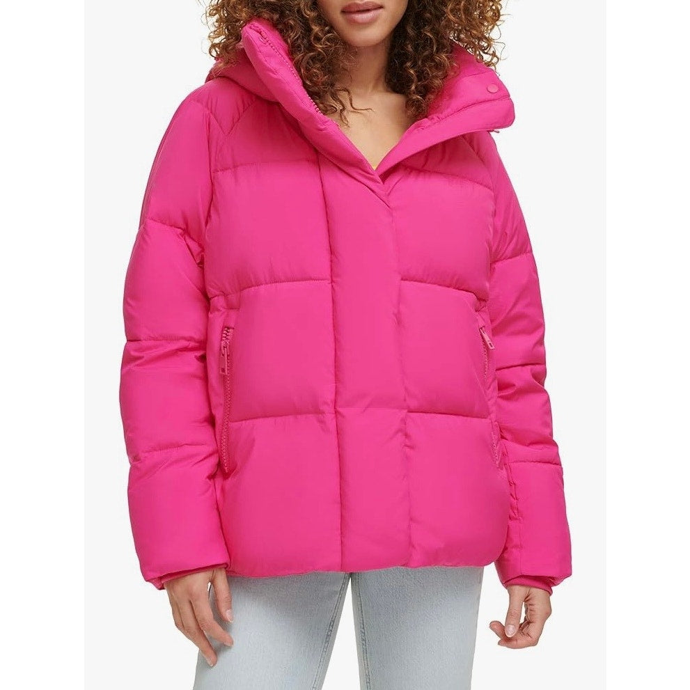 Levi's Women's Selma Hooded Puffer Jacket Hot Pink Small