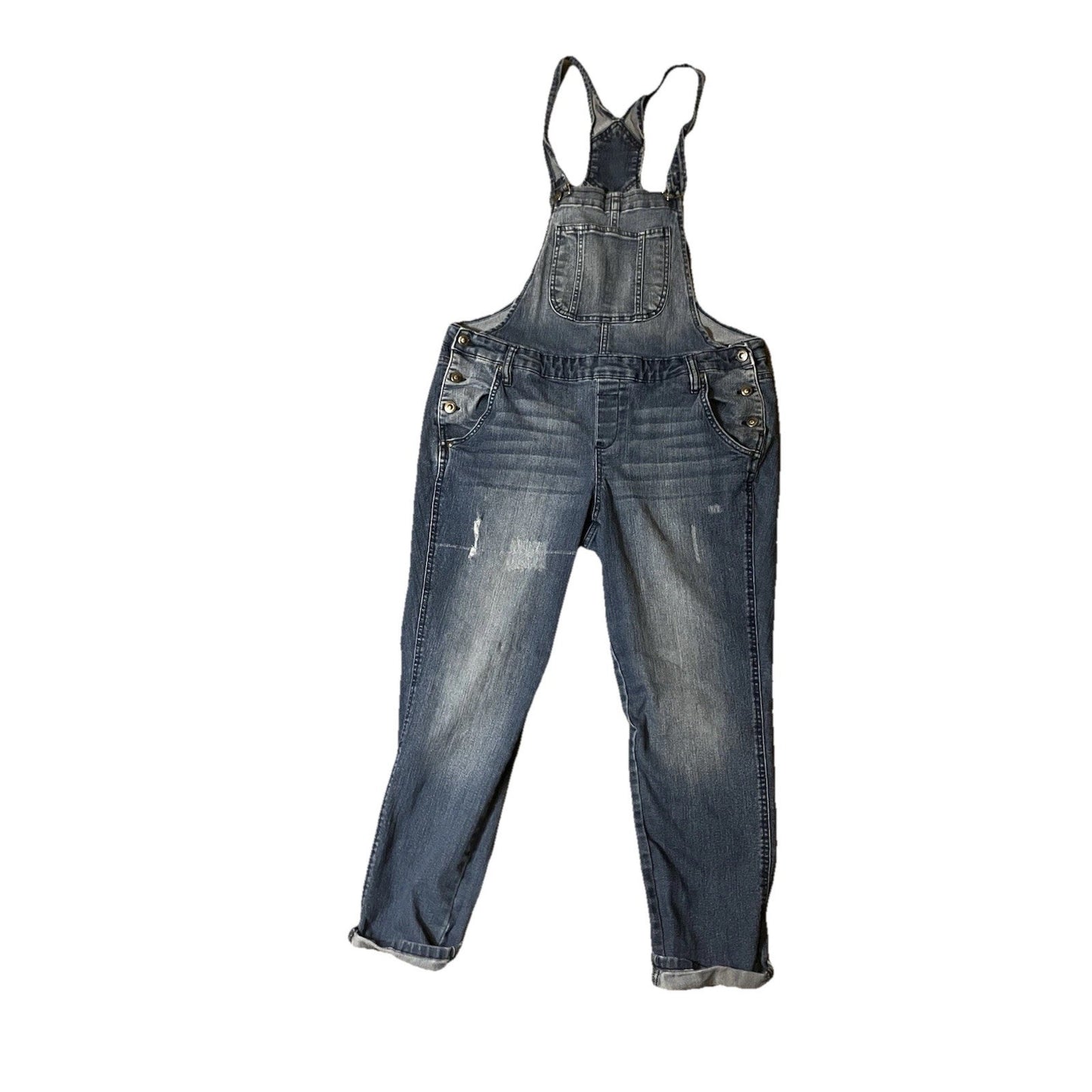 Y2K L.E.I. Distressed Denim Bib Overalls – Juniors XL