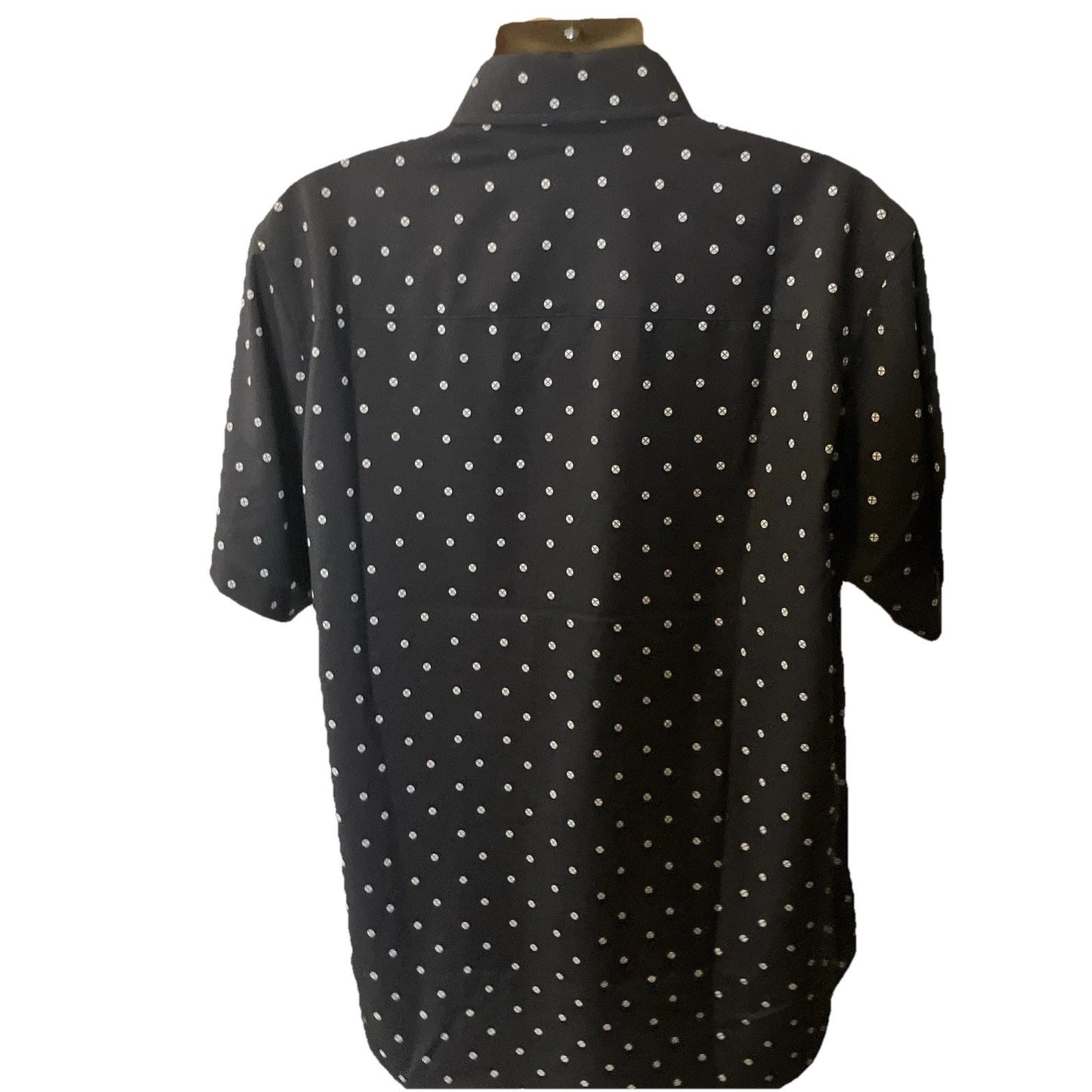 Dixxon Shirt Mens XL Black White Polka Dot Button Up Polkacide Party
