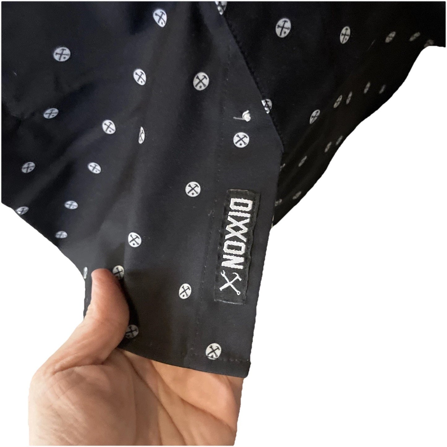Dixxon Shirt Mens XL Black White Polka Dot Button Up Polkacide Party