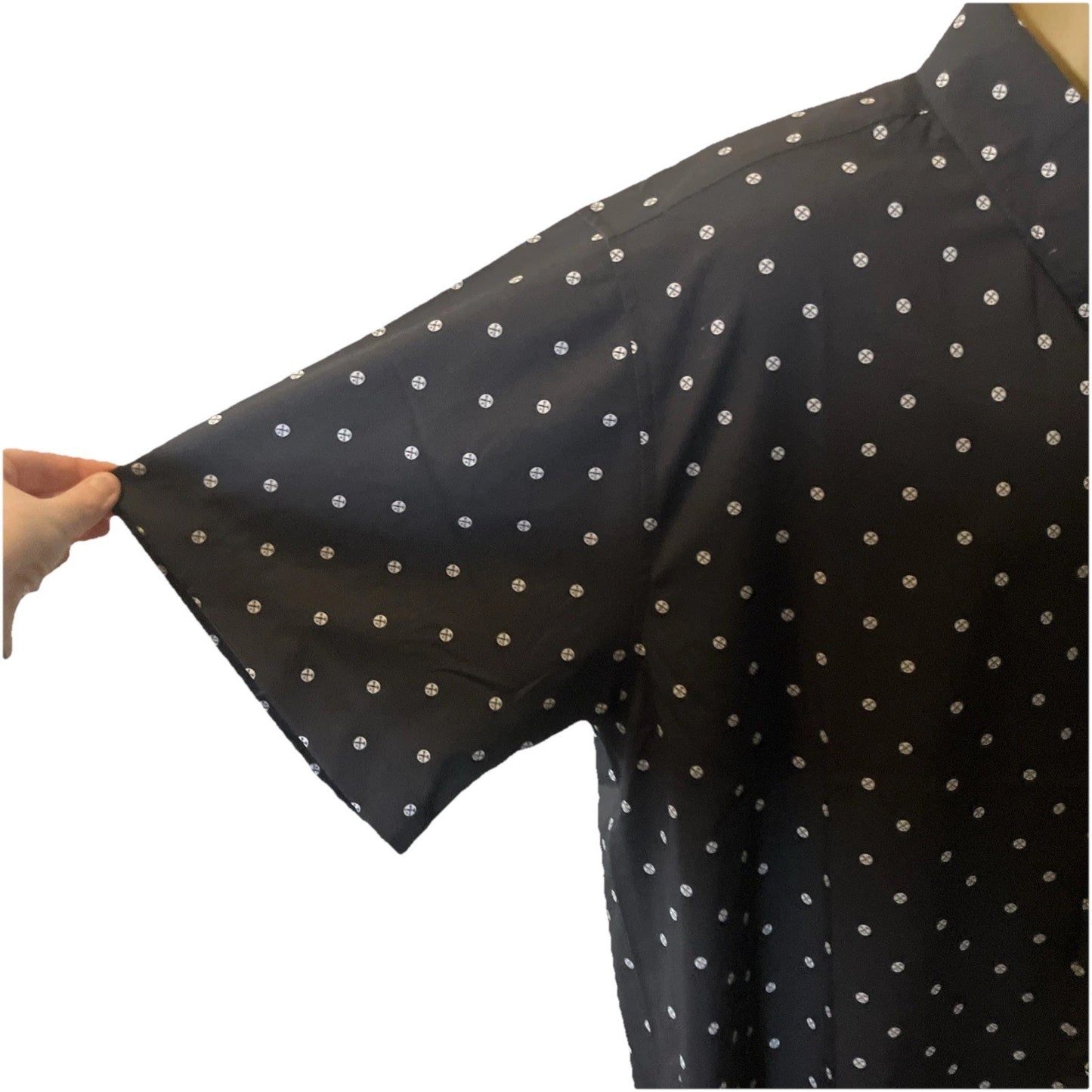 Dixxon Shirt Mens XL Black White Polka Dot Button Up Polkacide Party
