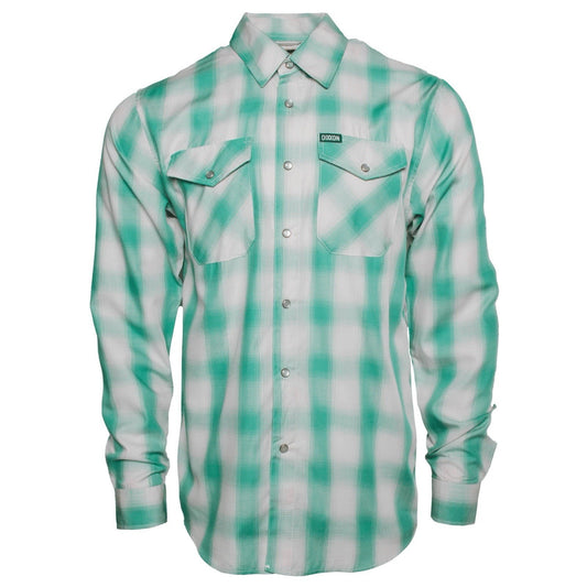 Dixxon ‘The Claddagh’ White And Mint Green Long Sleeve Bamboo Button Down Men XL