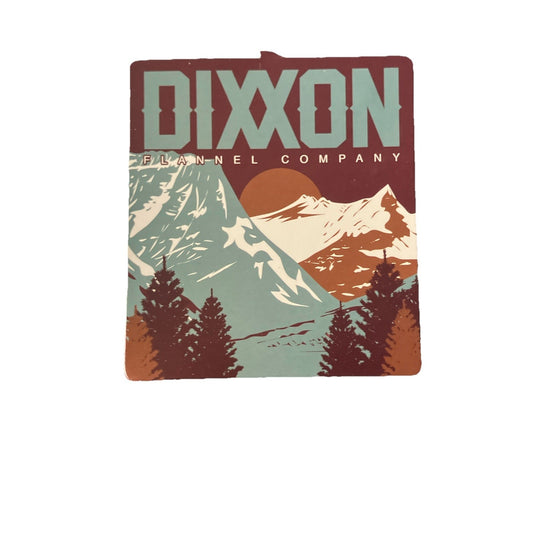 Purple Teal And Brown Dixxon Flannel Co Mountain Outdoor Sticker